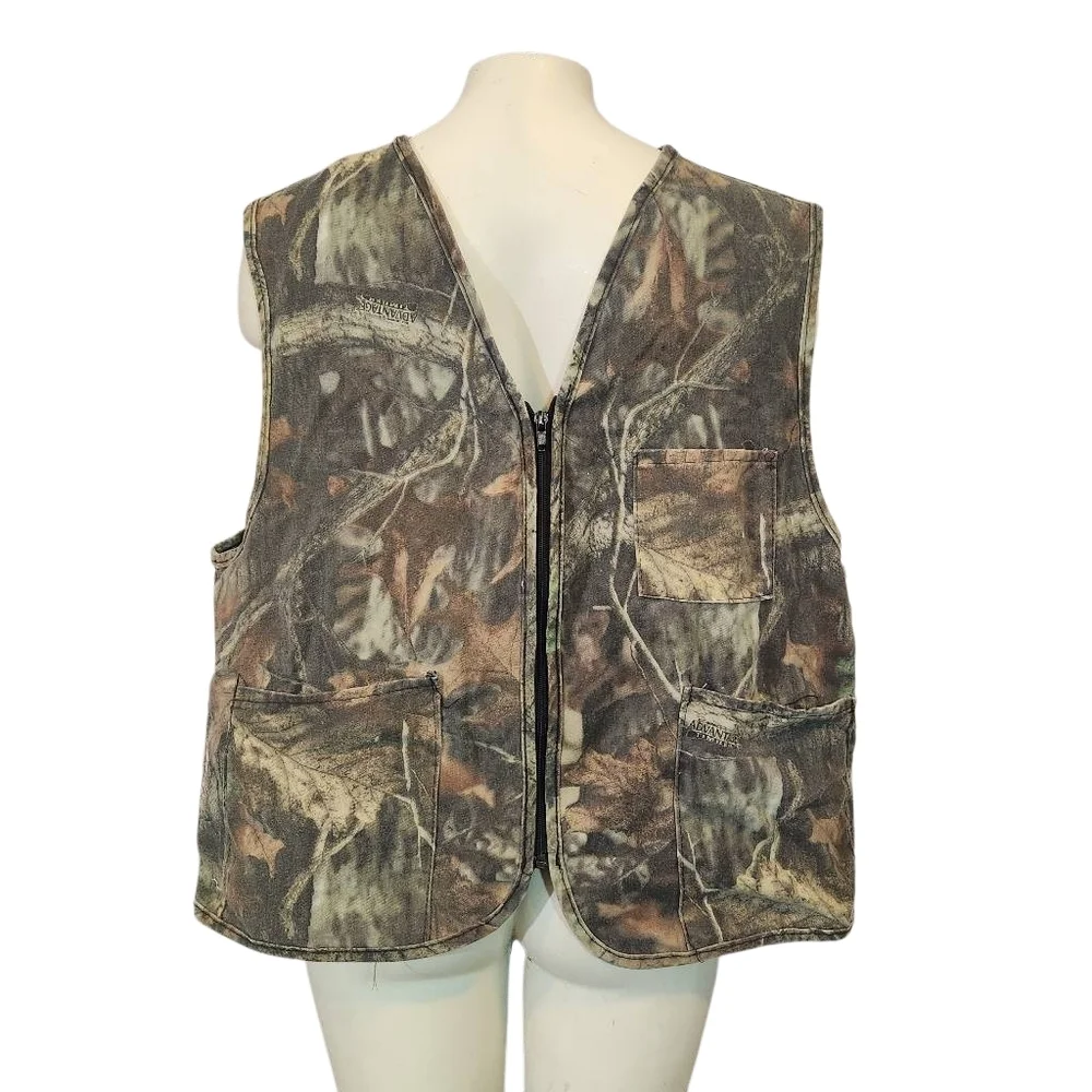 Vintage Camouflage Quail Hunting‎ Zip-Up Vest Size Large